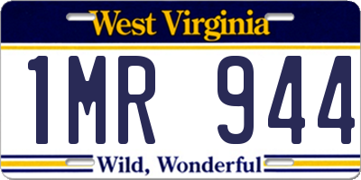 WV license plate 1MR944