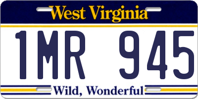 WV license plate 1MR945