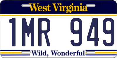 WV license plate 1MR949