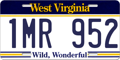 WV license plate 1MR952
