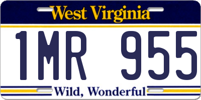 WV license plate 1MR955