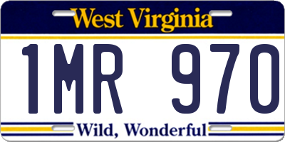 WV license plate 1MR970