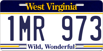 WV license plate 1MR973