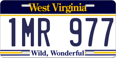 WV license plate 1MR977