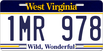 WV license plate 1MR978