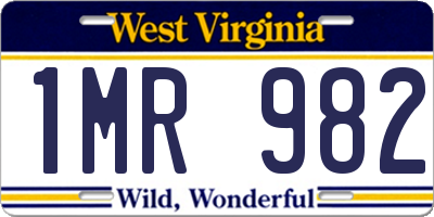 WV license plate 1MR982