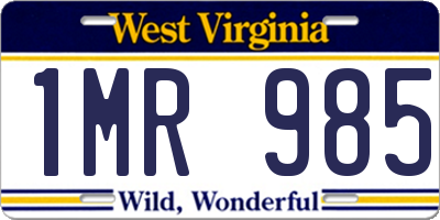 WV license plate 1MR985