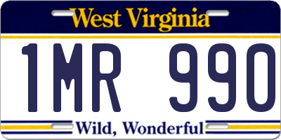 WV license plate 1MR990
