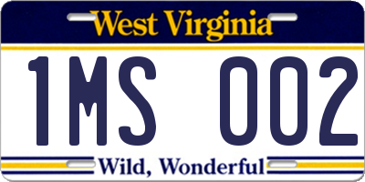 WV license plate 1MS002