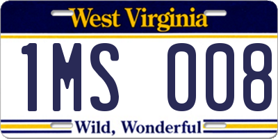 WV license plate 1MS008