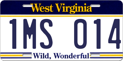 WV license plate 1MS014