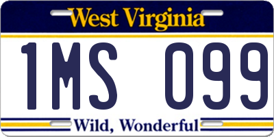 WV license plate 1MS099