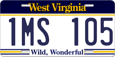 WV license plate 1MS105