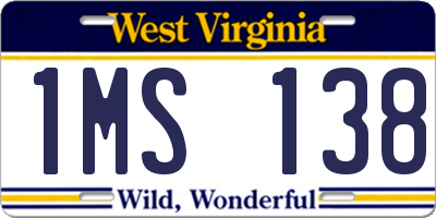 WV license plate 1MS138