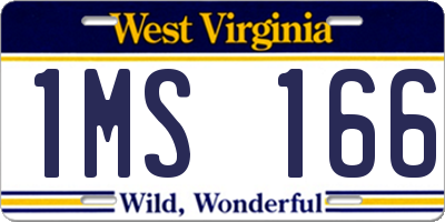 WV license plate 1MS166