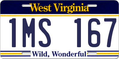 WV license plate 1MS167