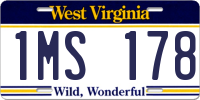WV license plate 1MS178