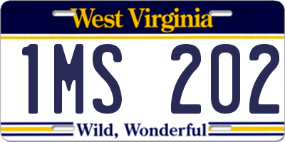 WV license plate 1MS202