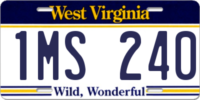 WV license plate 1MS240