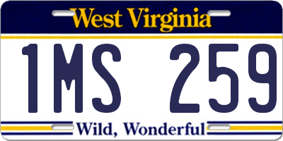 WV license plate 1MS259