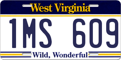 WV license plate 1MS609