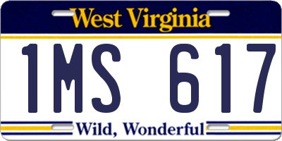 WV license plate 1MS617