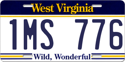 WV license plate 1MS776