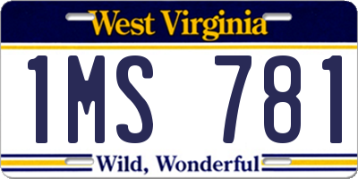 WV license plate 1MS781