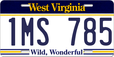 WV license plate 1MS785