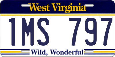 WV license plate 1MS797