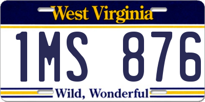 WV license plate 1MS876