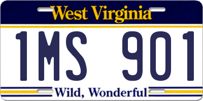 WV license plate 1MS901