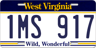 WV license plate 1MS917