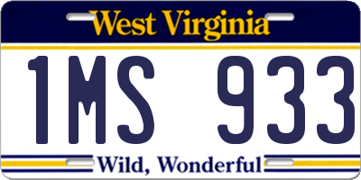 WV license plate 1MS933