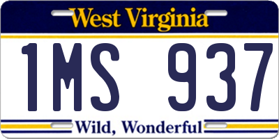 WV license plate 1MS937