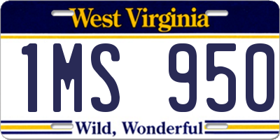 WV license plate 1MS950