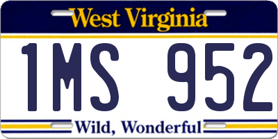 WV license plate 1MS952