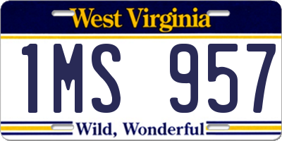WV license plate 1MS957