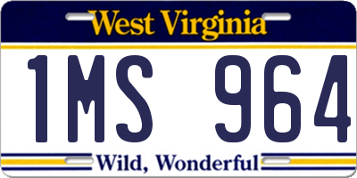 WV license plate 1MS964