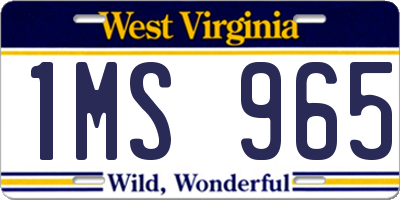 WV license plate 1MS965
