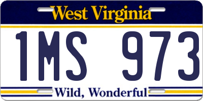 WV license plate 1MS973