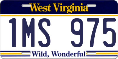 WV license plate 1MS975