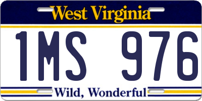 WV license plate 1MS976