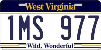 WV license plate 1MS977