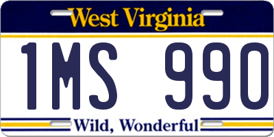 WV license plate 1MS990