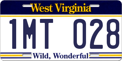 WV license plate 1MT028