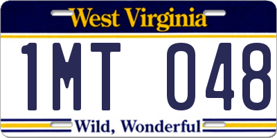 WV license plate 1MT048