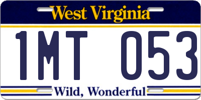 WV license plate 1MT053
