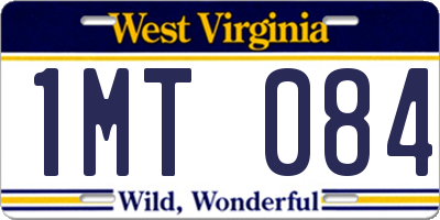 WV license plate 1MT084
