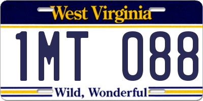 WV license plate 1MT088